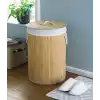 DecoHandy Yuvarlak Bambu Kirli Sepeti