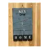 Dekoratif Home Keys Ahşap Resimlik ve Notluk (Saks Mavisi)