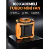 Dijital Ekranlı Turbo Mini Fan – 3 Kademeli Hız, Sessiz Çalışma ve Type-C Şarj