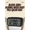 Dijital Masa Saati Termometreli Takvim Çalar Saat Led Ekran Pilli