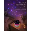 Döner Projeksiyon Lambası Renkli Yıldız ve Gökyüzü Efektli
