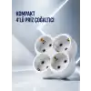Duvar Tipi Priz Çoğaltıcı 4 Çıkışlı Kablosuz Kompakt Priz Adaptörü