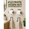 Duvara Yapışkanlı Rulo Kağıtlık ve Havlu Askılığı 2’şer Adet 4’lü Set