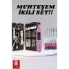 Elektrikli Manikür Pedikür Seti İkili Set 12 Parça Tırnak Bakımı Törpü Protez Çıkarma