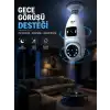 Gece Görüşlü Çift Lens Wi-Fi Ampul Kamera Mobil Takip Destekli