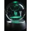 Geyik Plastik Altlıklı Işıklı Cam Küre-6 Cm