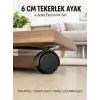 Halı ve Beton Uyumlu Kilitsiz Mobilya Tekerleği 4’lü