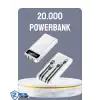 Hızlı Şarj Destekli 20.000mAh Powerbank USB Type-C Lightning LCD