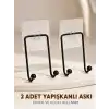 İkili Duvar Tipi Yapışkanlı Askılık Pratik Ev Düzenleme Askısı