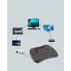 Işıklı Kablosuz Mini Klavye – 2.4 GHz, Dokunmatik Mouse Özellikli