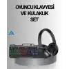 Işıklı  Klavye Mouse ve Bluetooth Kulaklık Seti Türkçe Q USB