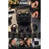 Kablosuz Bluetooth Kulaklık 4 Kulaklıklı 2’si 1 Arada Siyah