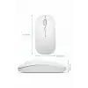 Kablosuz Mouse Fare Şarjlı Bluetooth Wireless Çift Modlu Sessiz