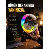 Kablosuz Şarjlı LED Masa Lambası Çalar Saat ve Beyaz Gürültü Özellikli