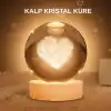 Kalpli Işıklı Cam Küre Ahşap Standlı Dekoratif Gece Lambası
