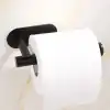 Kendinden Yapışkanlı Tuvalet Kağıtlığı – Mat Siyah Modern Banyo Rulo Askısı