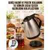 Kettle Su Isıtıcı C F Priz Uyumlu 220 - 240 V Paslanmaz Çelik Kablolu