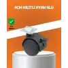 Kilitli Mini Tekerlek Ayak 4 cm 4’lü Set