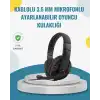 Kırmızı Kulaklık Stereo Mikrofonlu Dayanıklı Örgü Kablolu