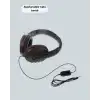 Kırmızı Kulaklık Stereo Mikrofonlu Dayanıklı Örgü Kablolu