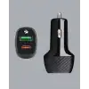 Kompakt Tasarımlı Type-C + USB Girişli Araç Şarj Başlığı