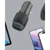 Kompakt Tasarımlı Type-C + USB Girişli Araç Şarj Başlığı