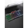 Led Işıklı  Klavye Usb Girişli RGB Işıklı Q Klavye Mouse Hediyeli