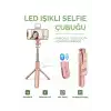Led Işıklı Selfie Çubuğu Bluetooth Kumandalı Kablosuz Tripot Selfie Monopod Selfie Stick (Pembe)