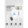 Led Işıklı Selfie Çubuğu Bluetooth Kumandalı Kablosuz Tripot Selfie Monopod Selfie Stick (Beyaz)