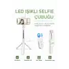 Led Işıklı Selfie Çubuğu Bluetooth Kumandalı Kablosuz Tripot Selfie Monopod Selfie Stick (Beyaz)
