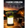 Led Lamba Kamp Lambası Hafif Taşınabilir Şarj Süreli Akordeon El Fenerli