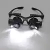 -Gözlük Modeli 10x 15x 20x 25x Lens,2led ışıklı,büyüteç