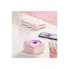 Nostalji Mini Plak Görünümlü Radyolu Bluetooth Hoparlör 3d Ses Dalgası Retro Müzik Plak Pembe