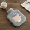 Papyonlu Kedi Figürlü Mavi Peluş Sıcak Su Torbası 1 Litre