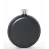 Paslanmaz Çelik Yuvarlak 5 Oz Tekli Matara Siyah Renk