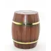 Pirinç Ahşap Fıçı Kumbara 18 Cm Wb536