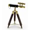 Pirinç Tripod Teleskop Dekoru Ahşap Ayaklı Nı5392b