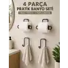 Pratik Banyo Düzenleme Seti 2 Adet Rulo Kağıt Tutucu 2 Adet Havlu Askılığı