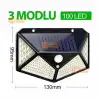 Projektör 100 Ledli Işık Sensörlü Güneş Enerjili Solar Lamba