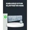 Retro Daktilo Stilli Kablosuz Klavye Mouse Seti – Sessiz ve Şık