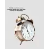Retro Tarz Bronz Dekoratif Masa Saati Metal Gövde Yüksek Sesli Alarm