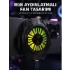 RGB Fan Aydınlatmalı Sessiz Çalışan Telefon Soğutucu