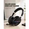 RGB Işıklı Bluetooth Mikrofonlu Kulaklık Uzun Süreli Kullanım Type-C Şarjlı
