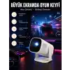Şarjlı Projeksiyon Oyun Sinema Projektörü 4K HD Görüntü Kaliteli Yeni Nesil