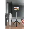 Selfie Çubuğu Tripod Kumandalı Telefon Tutucu Siyah