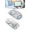 Sessiz Tıklama Çift Modlu Bluetooth Ve Alıcı Şeffaf Mouse Fare