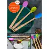 Silikon Uçlu Isıya Dayanıklı Bambu Spatula 3lü Set