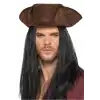 Siyah Saçlı Kaptan Korsan Şapkası