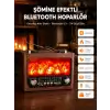 Solar Şarjlı Şömine Işıklı Bluetooth Hoparlör – Radyo, USB, TF Kart Destekli