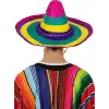 Sombrero Meksika Şapkası Renkli Örme Hasır Yetişkin Boy